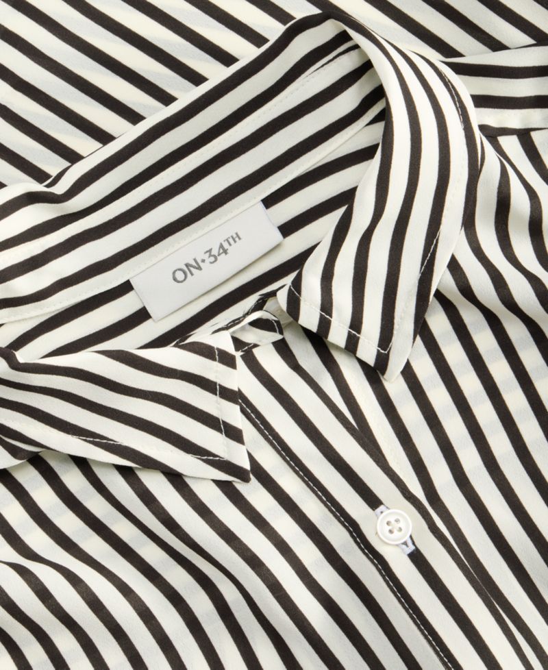 Women's Cropped Button-Down Crepe Shirt
