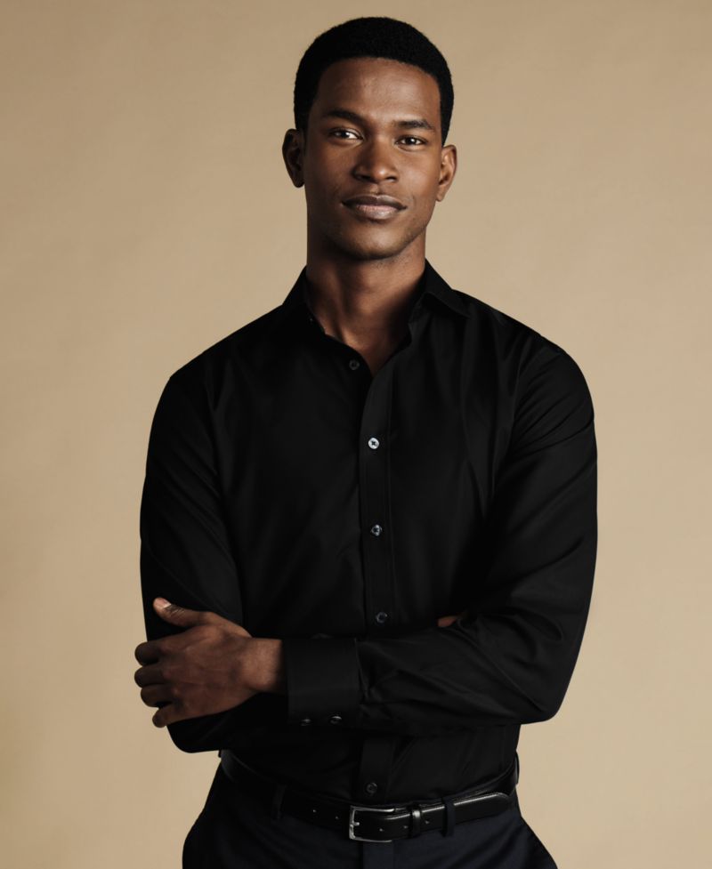 Men's Slim-Fit Poplin Dress Shirt
