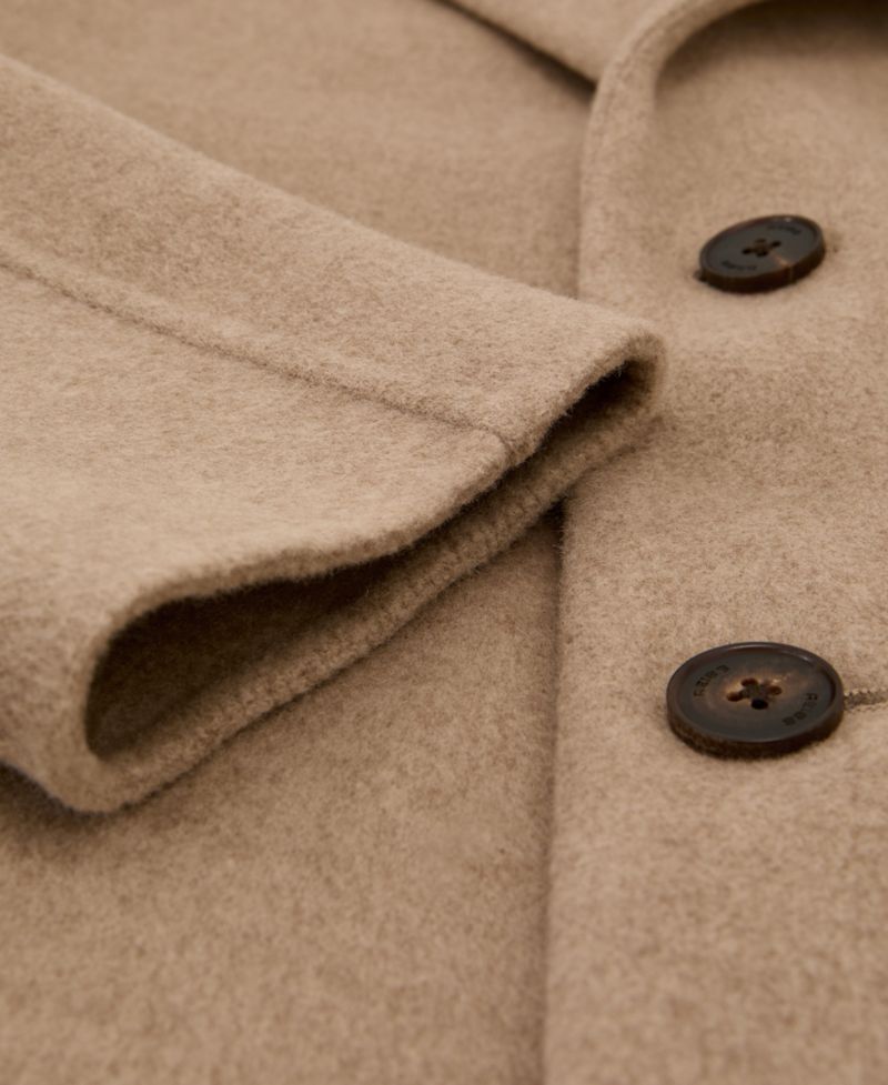 Men's Knight Single-Breasted Wool-Blend Brushed Overcoat