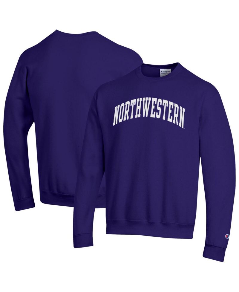 Men's Purple Northwestern Wildcats Basic Arch Fleece Pullover Sweatshirt