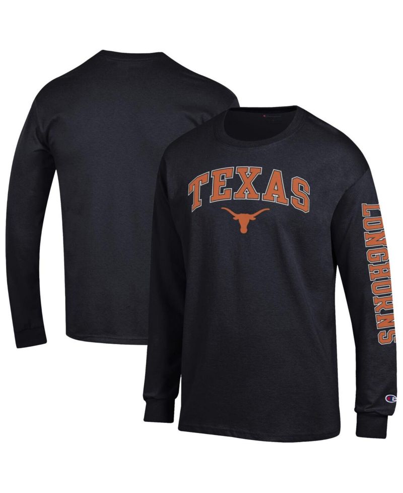 Men's Texas Orange Texas Longhorns Arch Over Logo 2-Hit Long Sleeve T-Shirt