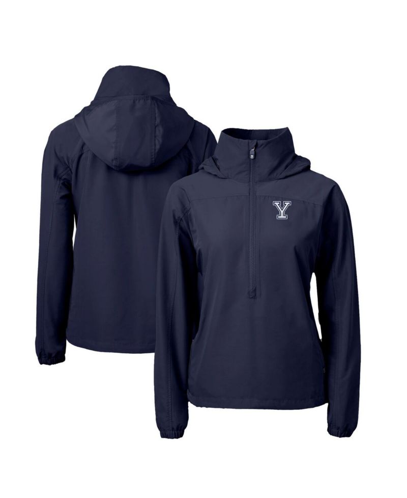 Women's Navy Yale Bulldogs Charter Eco Half-Zip Anorak Jacket