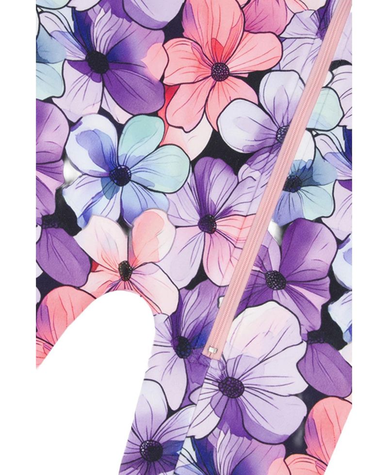 Little and Big Girl ( size 6 to 12 ) One Piece Thermal Underwear Floral PrintG