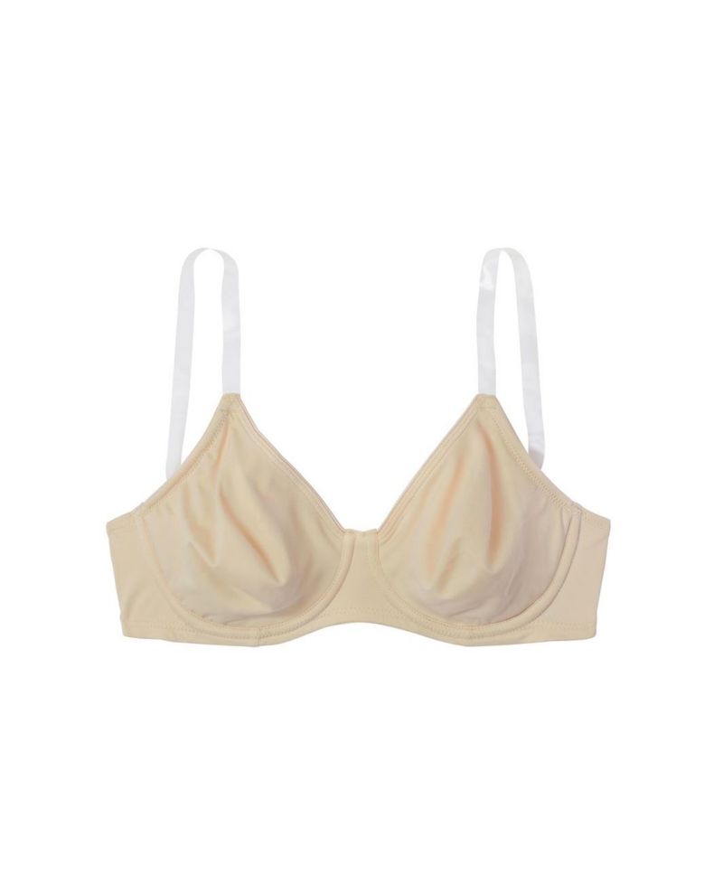 Women's Clear Strap Underwire Non-Padded T-Shirt Bra