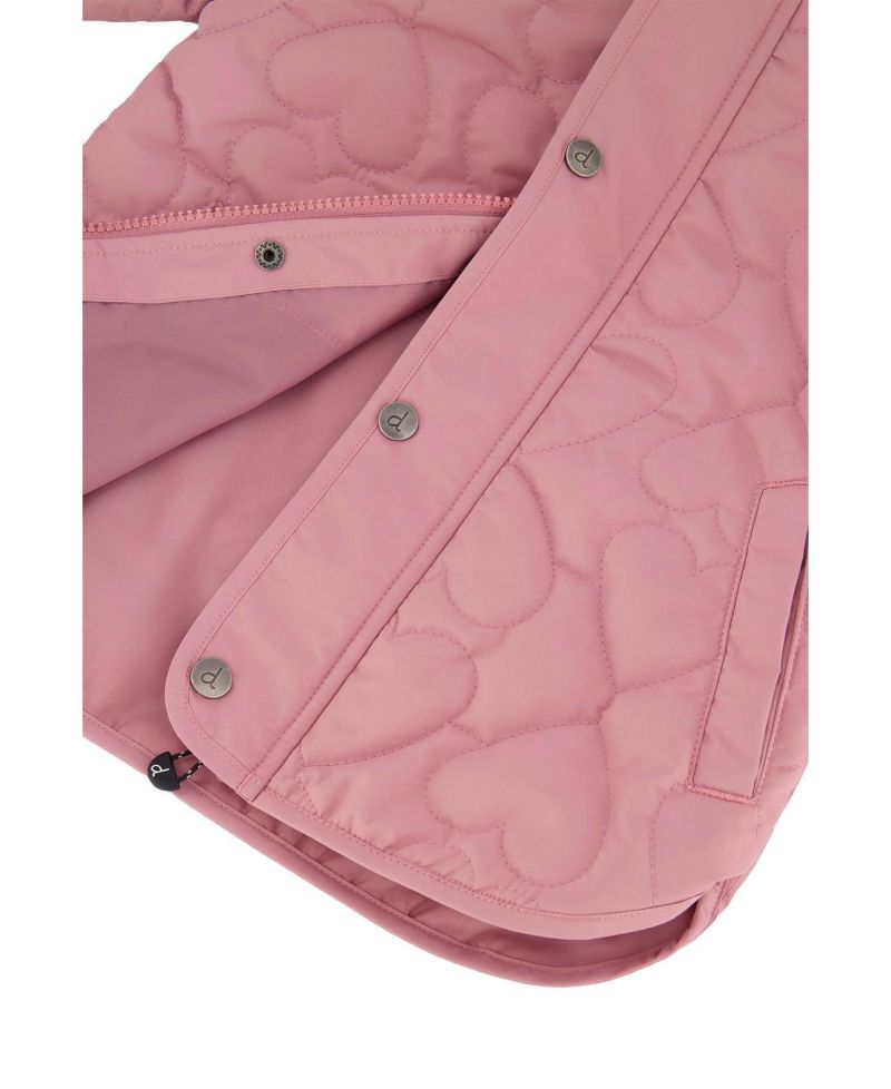 Little and Big Girl 6-14 Quilted Raglan Sleeve Jacket Mauve