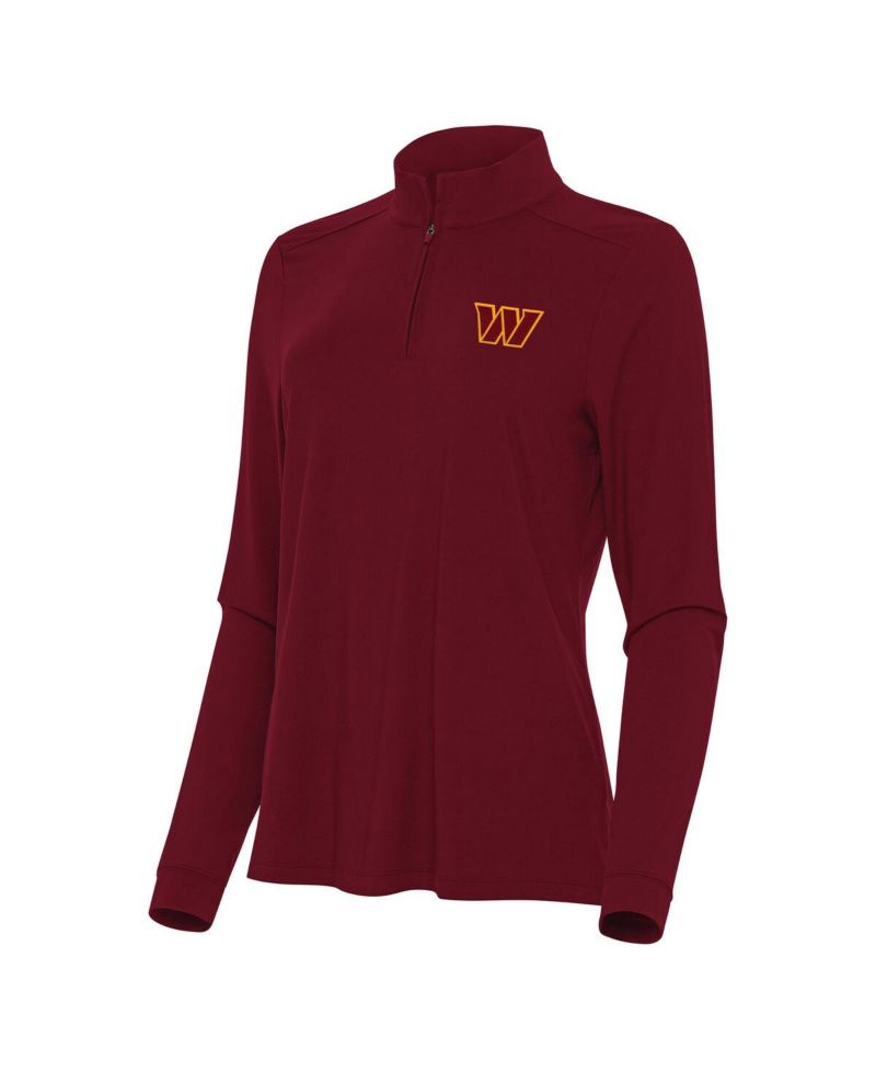 Women's Burgundy Washington Commanders Intent Quarter-Zip Sweatshirt
