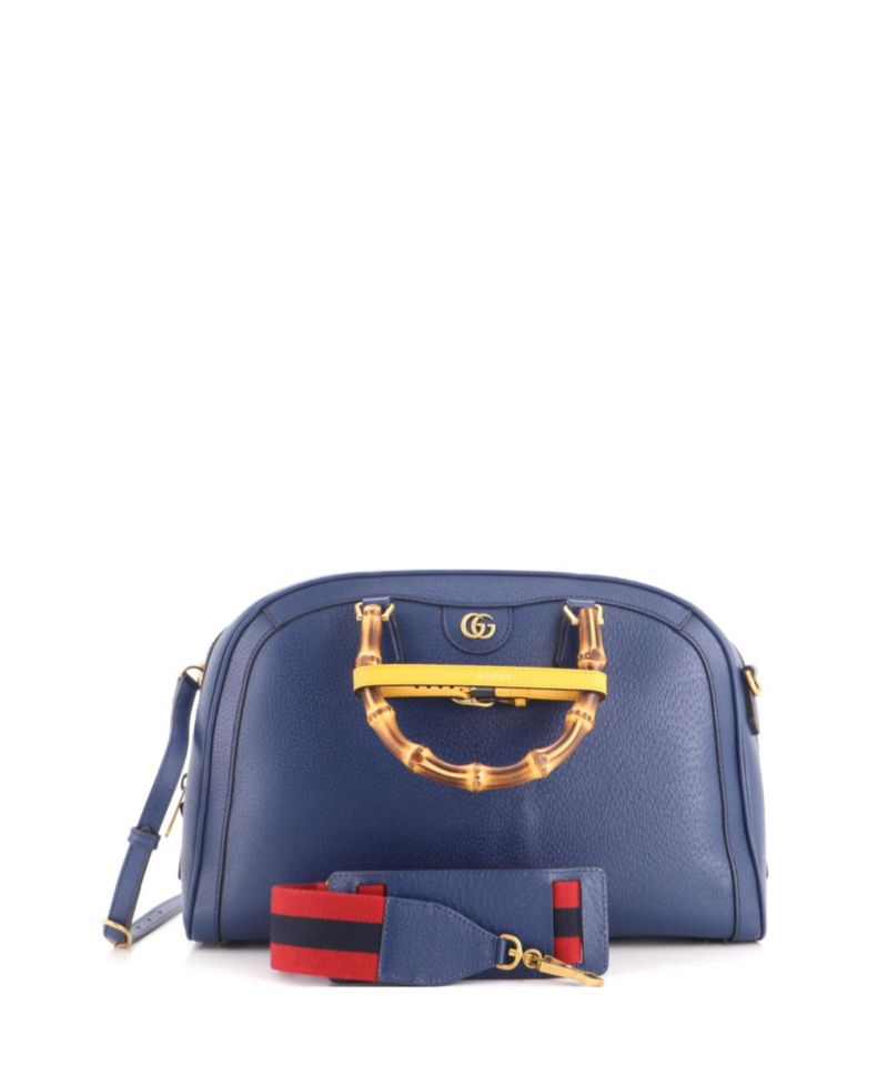 Medium Diana NM Bamboo Handle Duffle Bag Leather