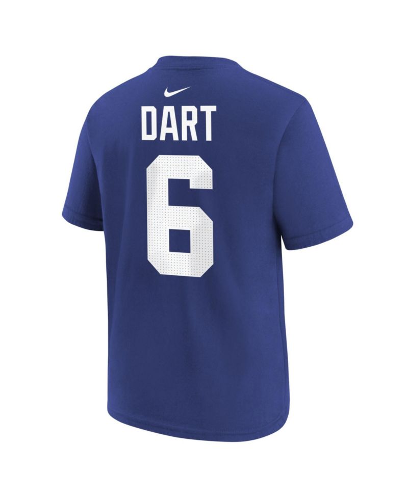Big Boys and Girls Jaxson Dart Royal New York Giants Name & Number T-Shirt