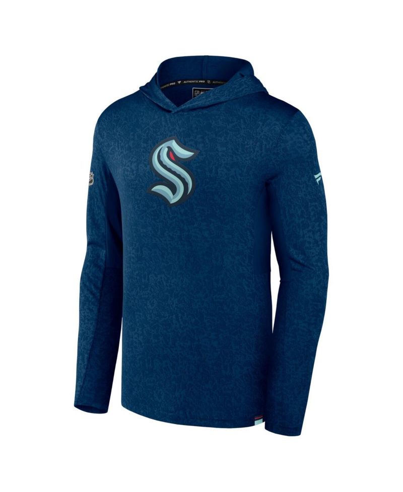 Men's Deep Sea Blue Seattle Kraken Authentic Pro Lightweight Pullover Hoodie