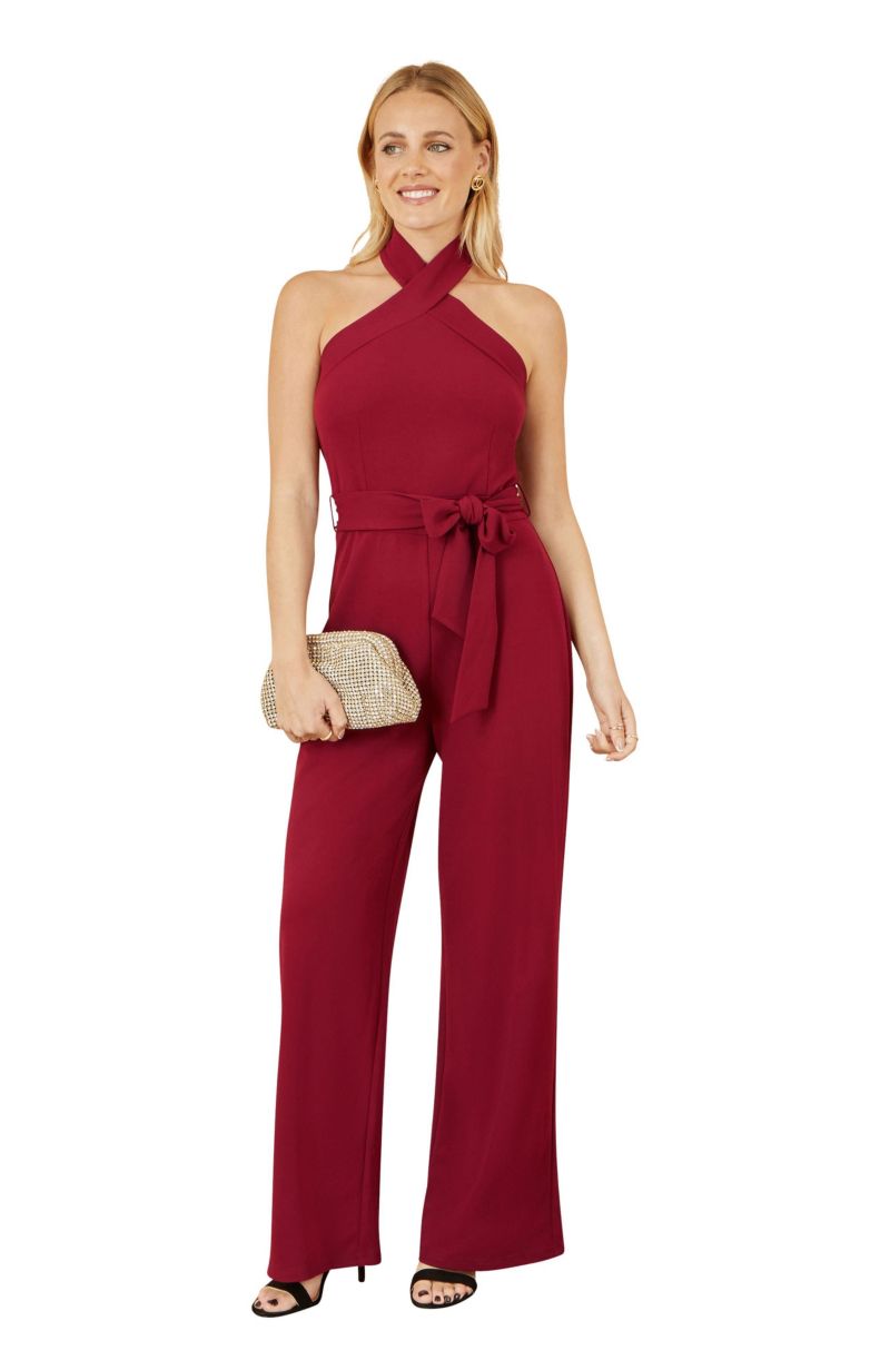 Women's Cross Over Halter Neck Jumpsuit