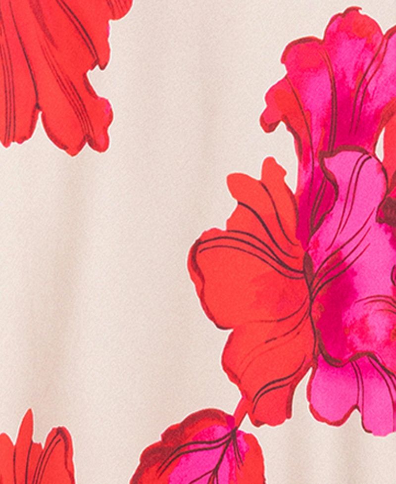 Petite One-Shoulder Printed Gown
