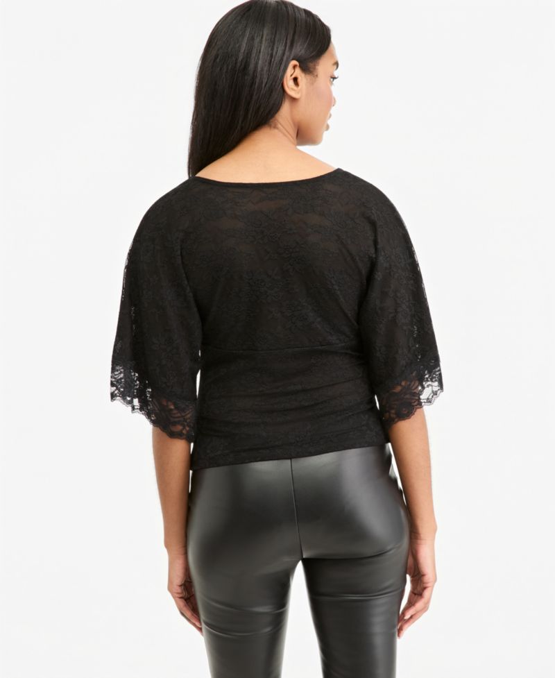 Women's Dolman-Sleeve V-Neck Lace Blouse