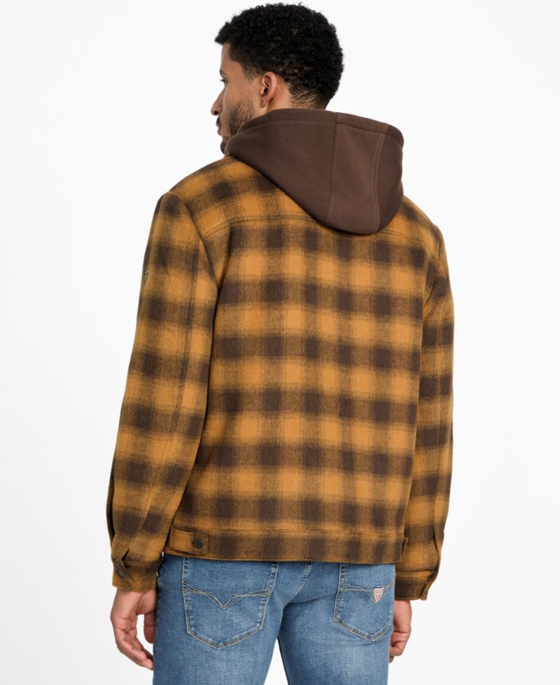 Men's Check Print Shirt Jacket