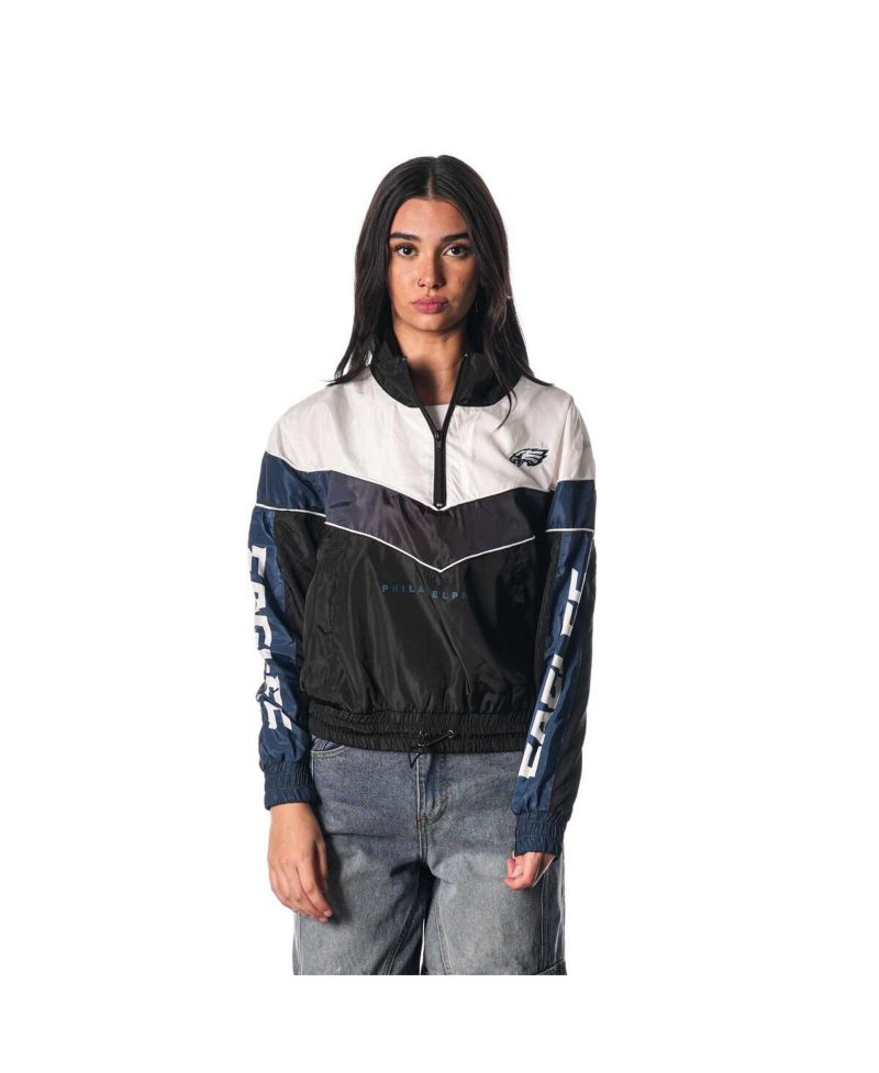 Women's Black Philadelphia Eagles 1/4-Zip Track Jacket