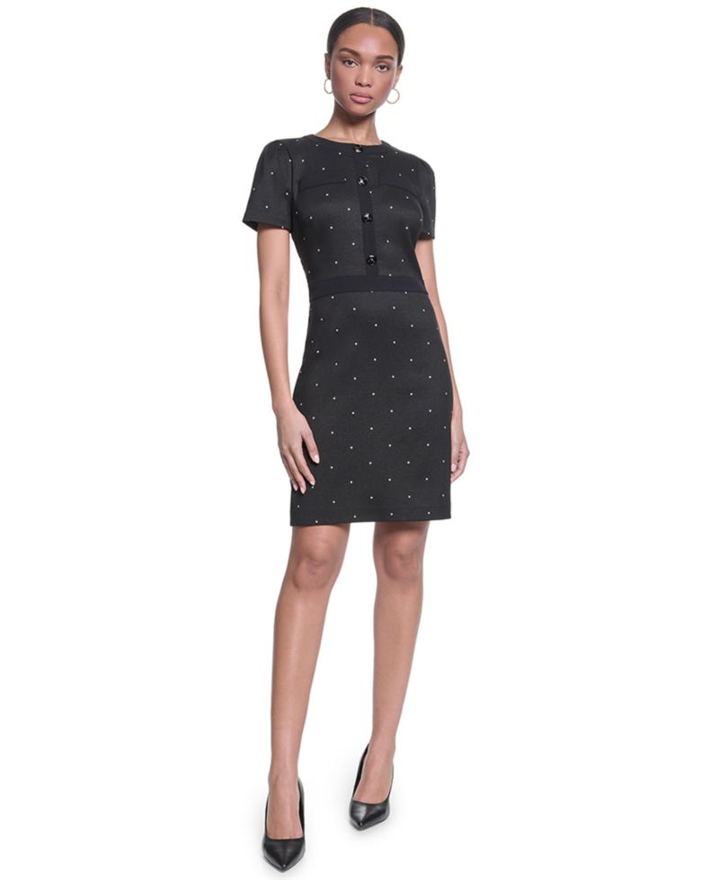 Women's Mini Polka Dot Sheath Short Dress