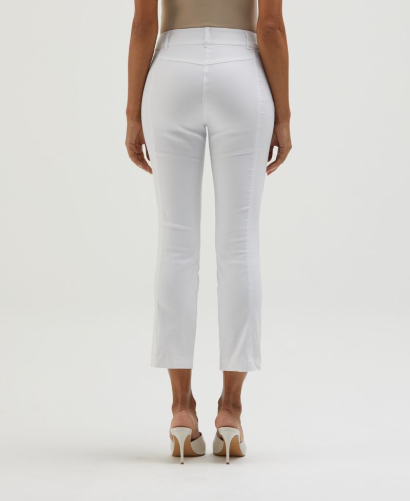Petite Satin Luxe Straight Leg Crop Pull On Pants