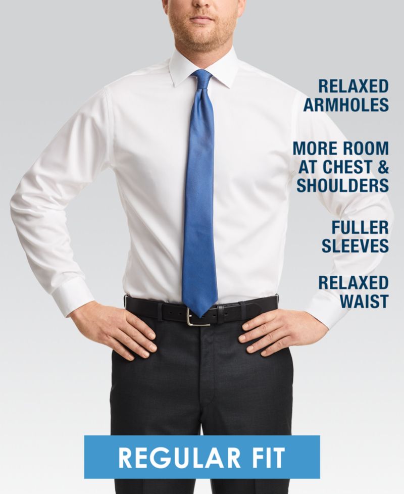 Men's Classic/Regular Fit Stretch Solid French Cuff Tuxedo Shirt