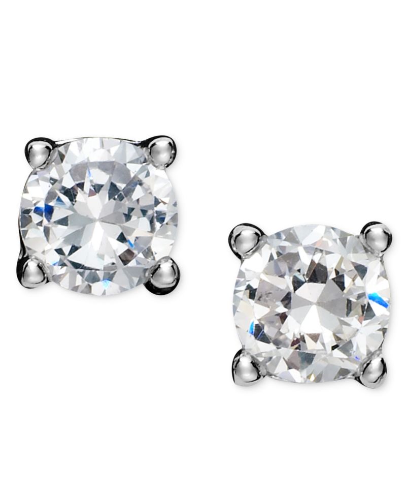 18k Gold over Sterling Silver Cubic Zirconia Stud Earrings (1 ct. t.w.)