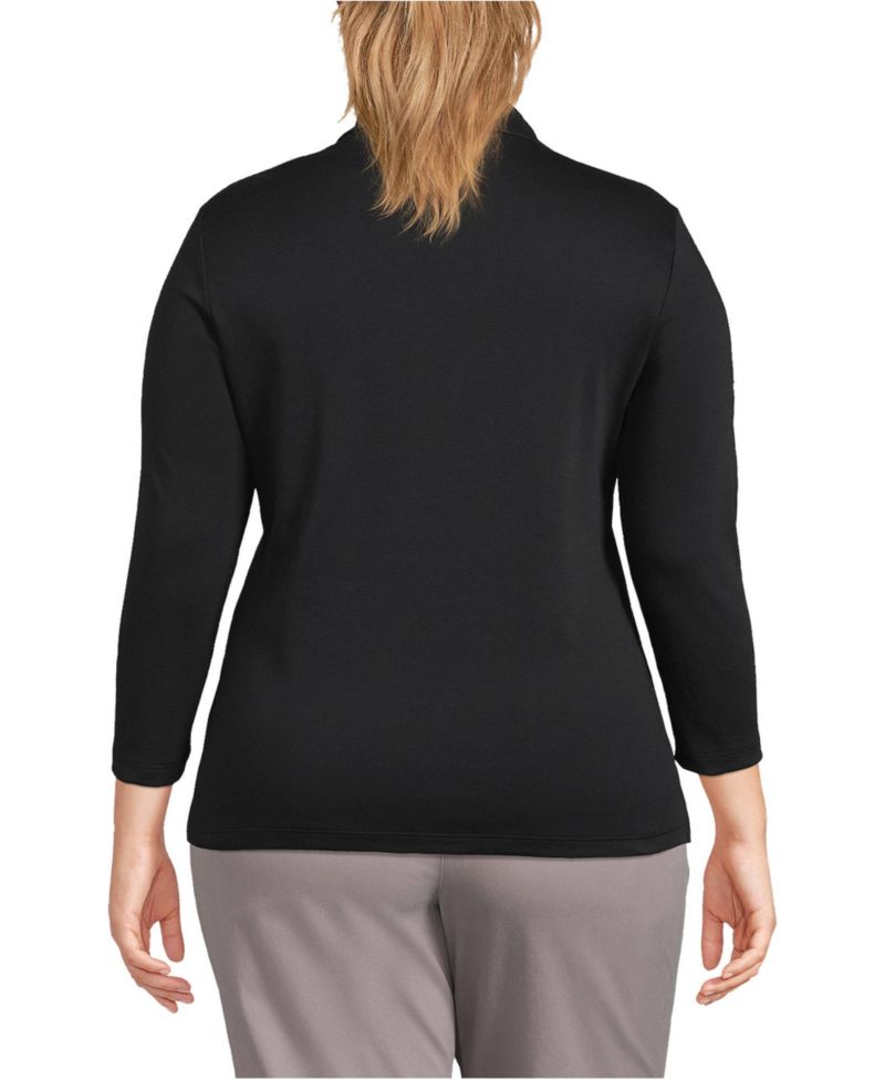 Plus Size 3/4 Sleeve Supima Cotton Polo Shirt
