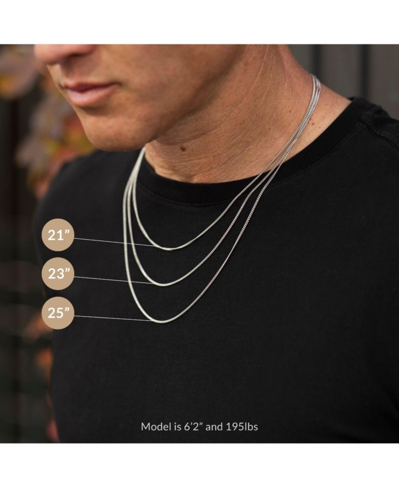 Men's Box Chain Necklace, 14K Gold Plated