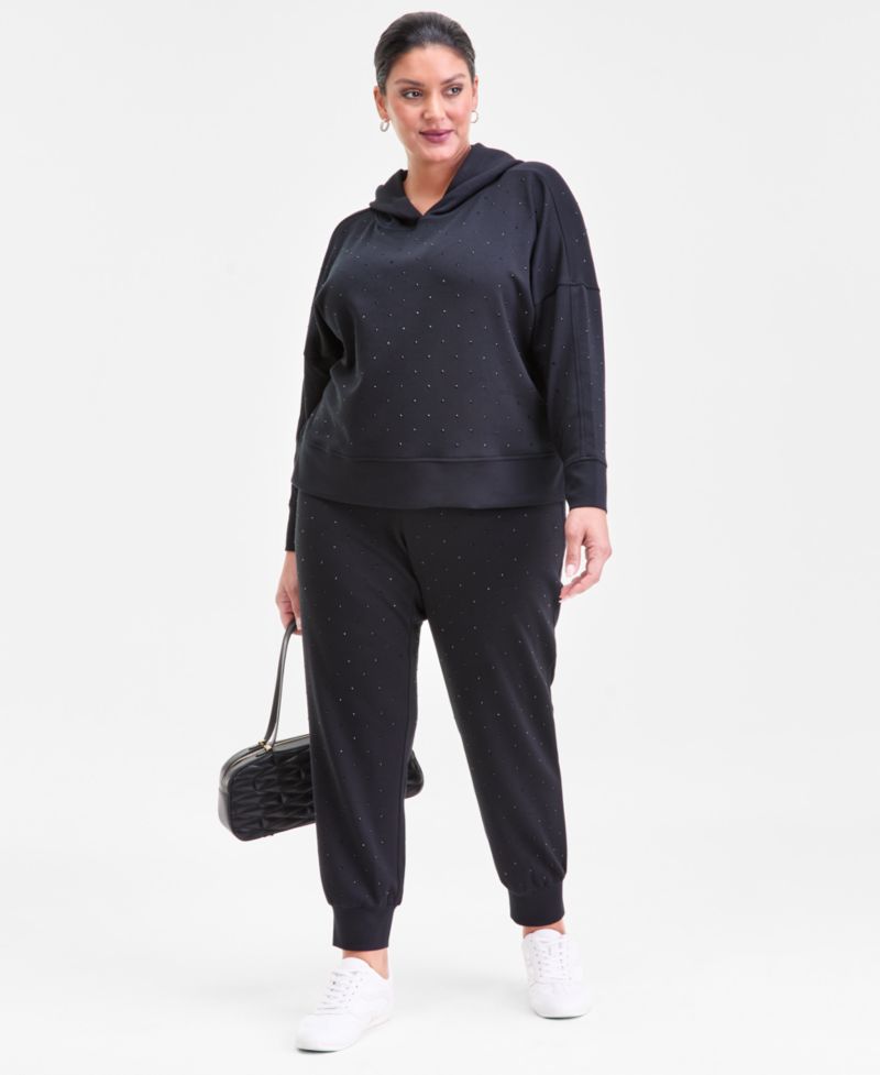 Plus Size Studded Jogger Sweatpants