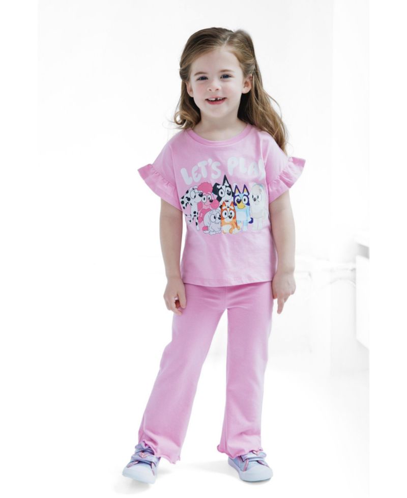 Girls' (5-12) -Piece T-Shirt and Flare Pants Set