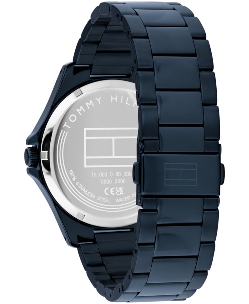 Men's Quartz Ionic Plated Blue Stainless Steel Bracelet Watch, 42mm