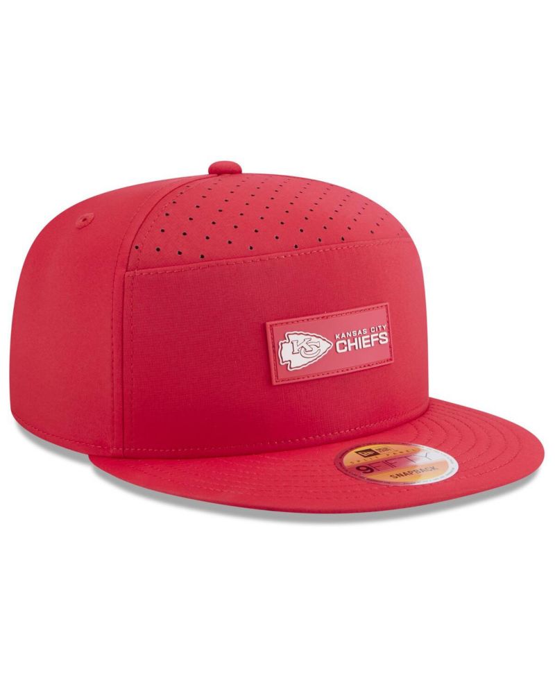 Men's Red Kansas City Chiefs 2025 Sideline Split Panel 9FIFTY Snapback Hat