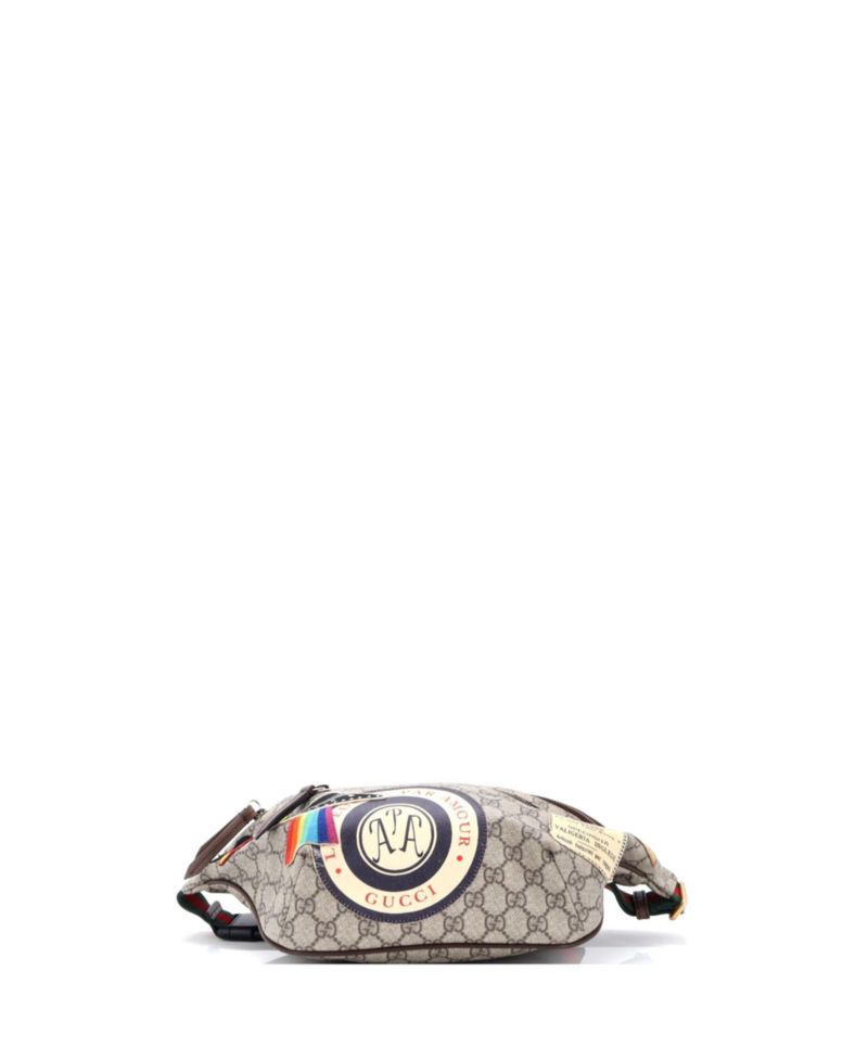 Courrier Zip Belt Bag GG Coated Canvas with Applique