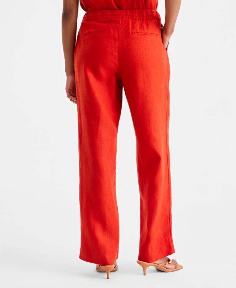 Women's 100% Linen Drawstring Pants