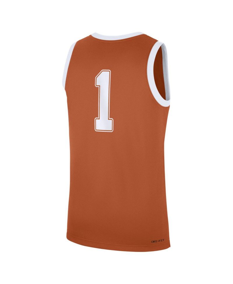 Men's 1 Texas Orange Texas Longhorns Road Replica Jersey