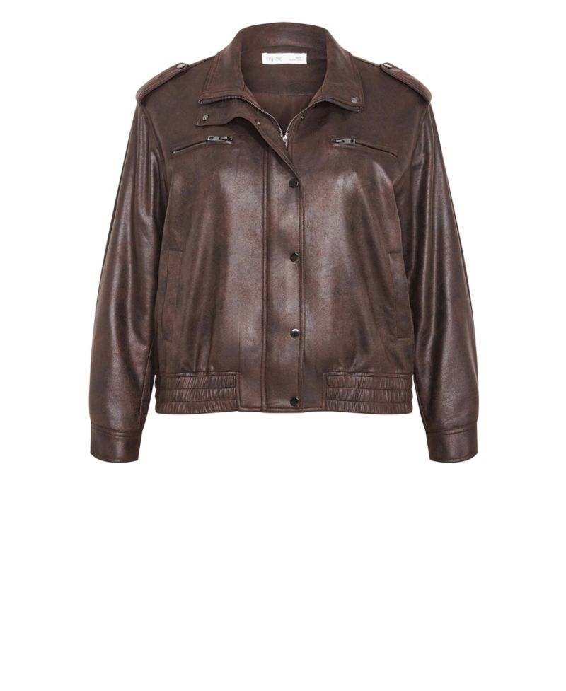 Plus Size Jorja Faux Suede Relaxed-Fit Bomber Jacket