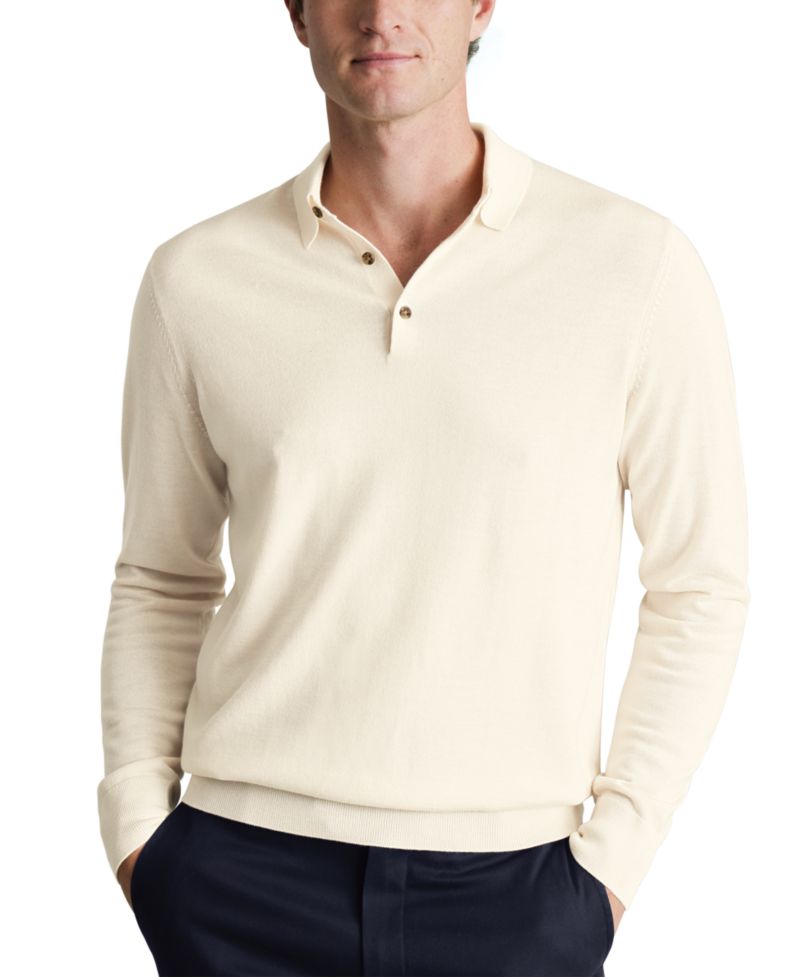 Men's Merino Wool Polo Sweater