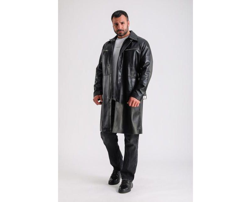 Men's Camden Leather Trench Coat