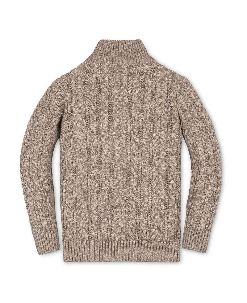 Hope and Henry Little and Big Boys' Organic Long Sleeve Half Zip Cable Pullover Sweater