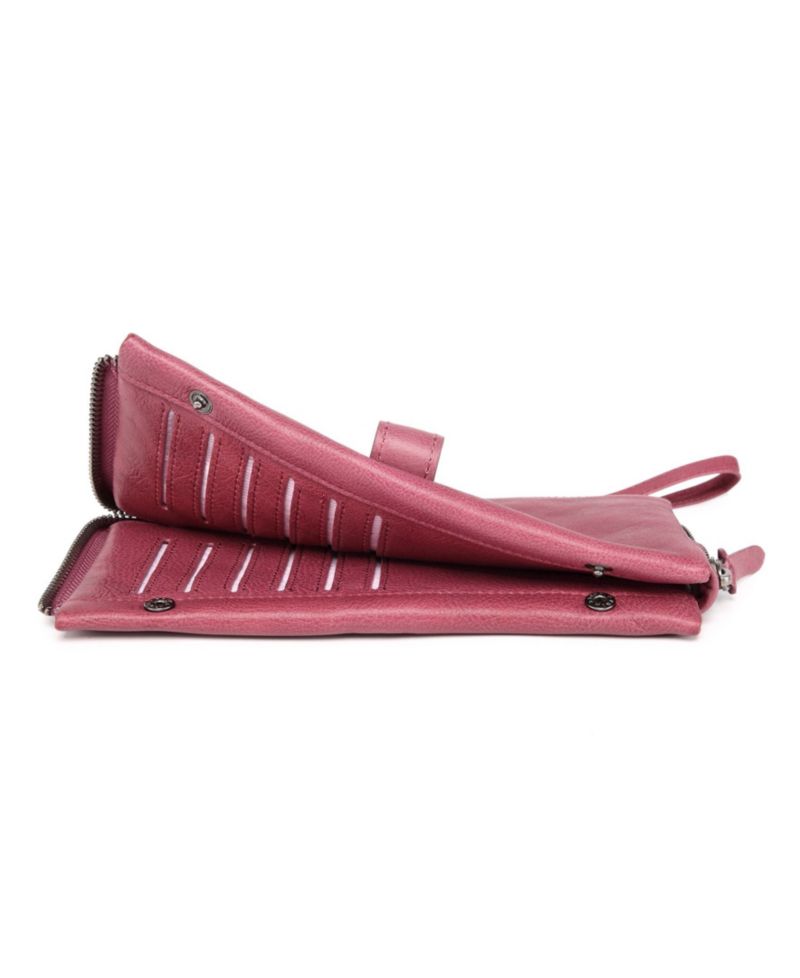 Women's Genuine Leather Snapper Clutch