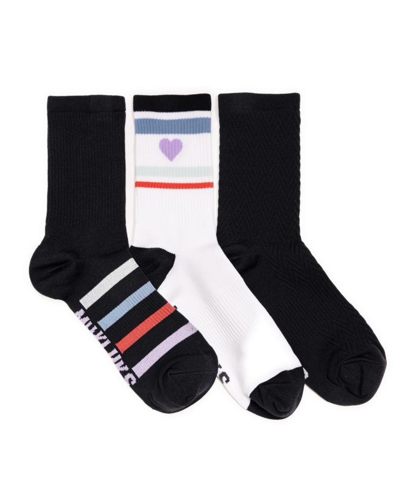 Women's 3 Pair Pack Compression Crew Nylon Socks