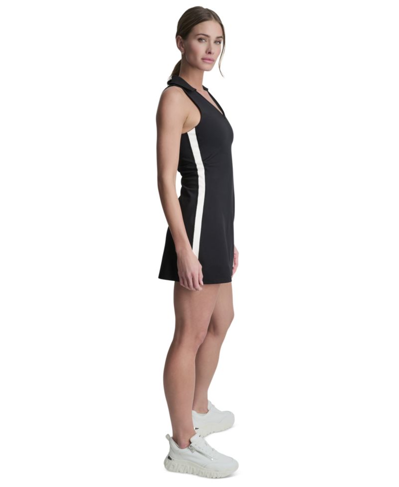Women's Side Stripe Polo Collar Tank Dress