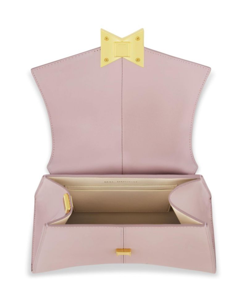 Gold Plated Hardware Angular Leather Handbag