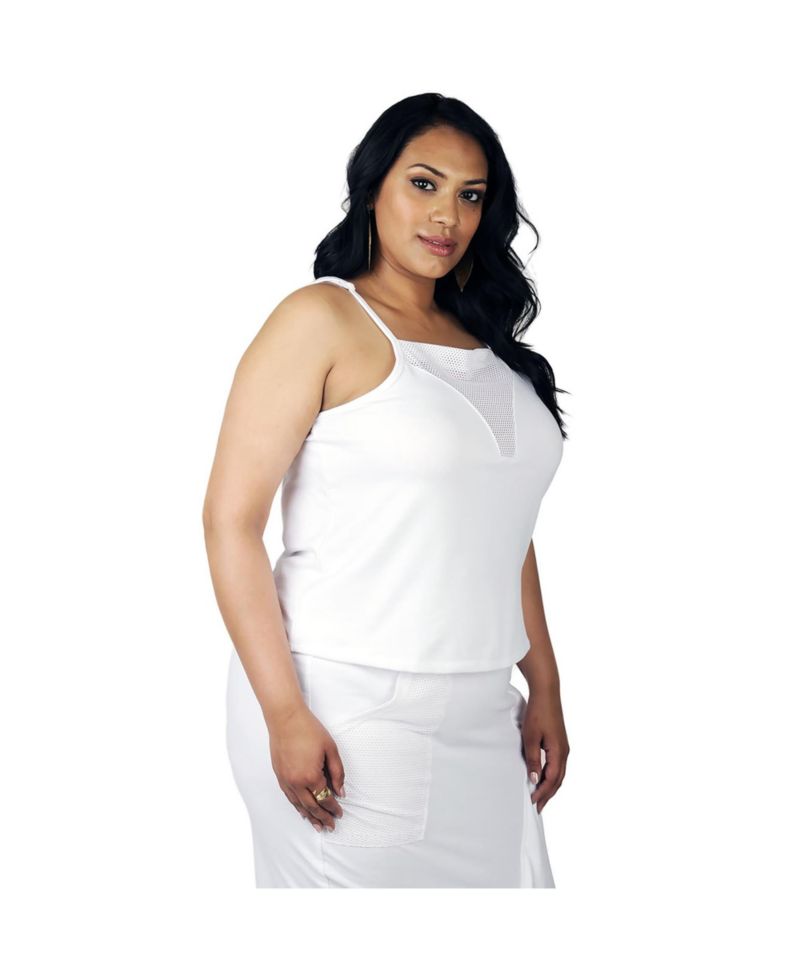 Plus Size French Terry Spaghetti Strap Tank Top