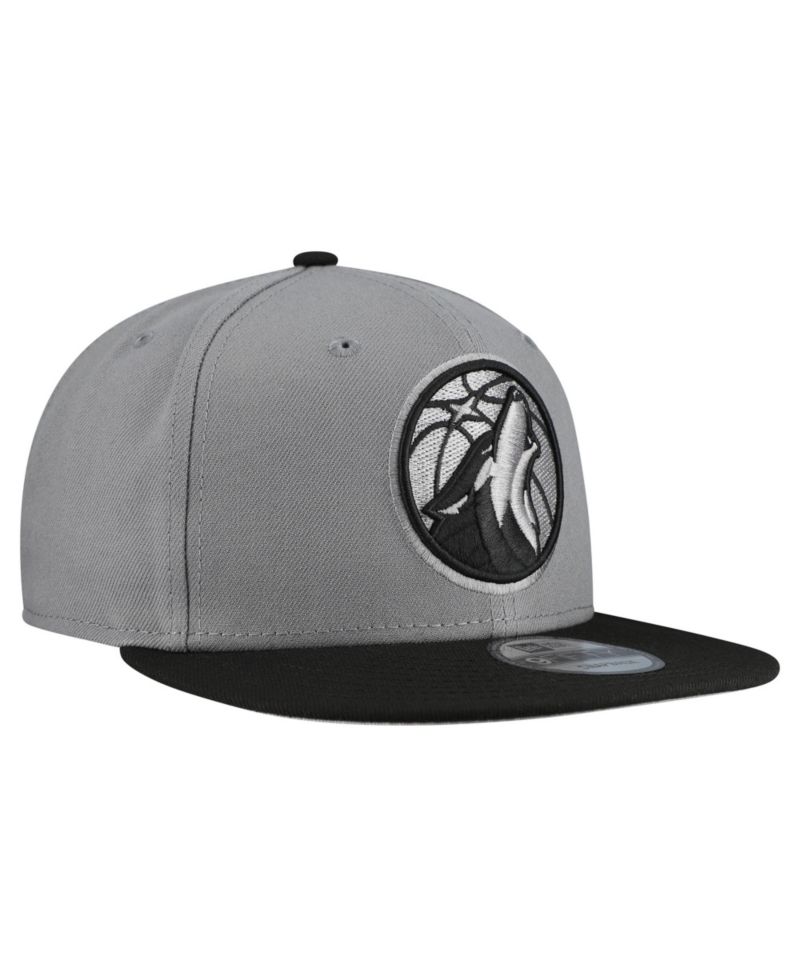 Men's Gray Minnesota Timberwolves Core Logo Storm Gray Two-Tone 9FIFTY Snapback Hat