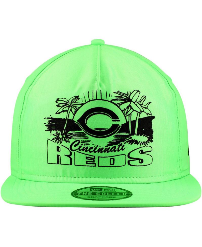 Men's Green Cincinnati Reds Neon Golfer Snapback Hat