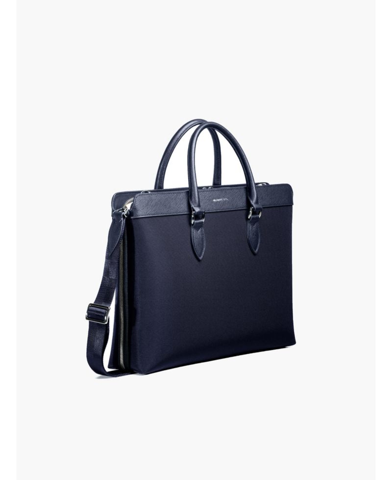 Men's Alpha Leather Trimmed Briefcase