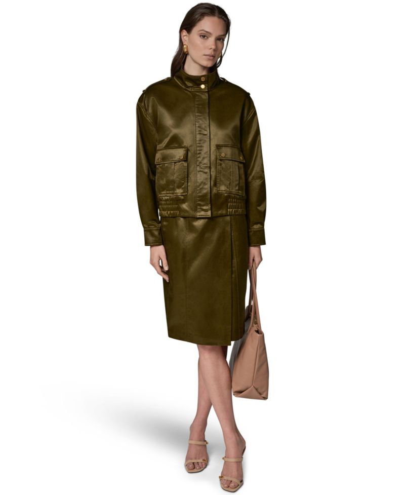 Women's Glazed Cotton Zip-Front Jacket