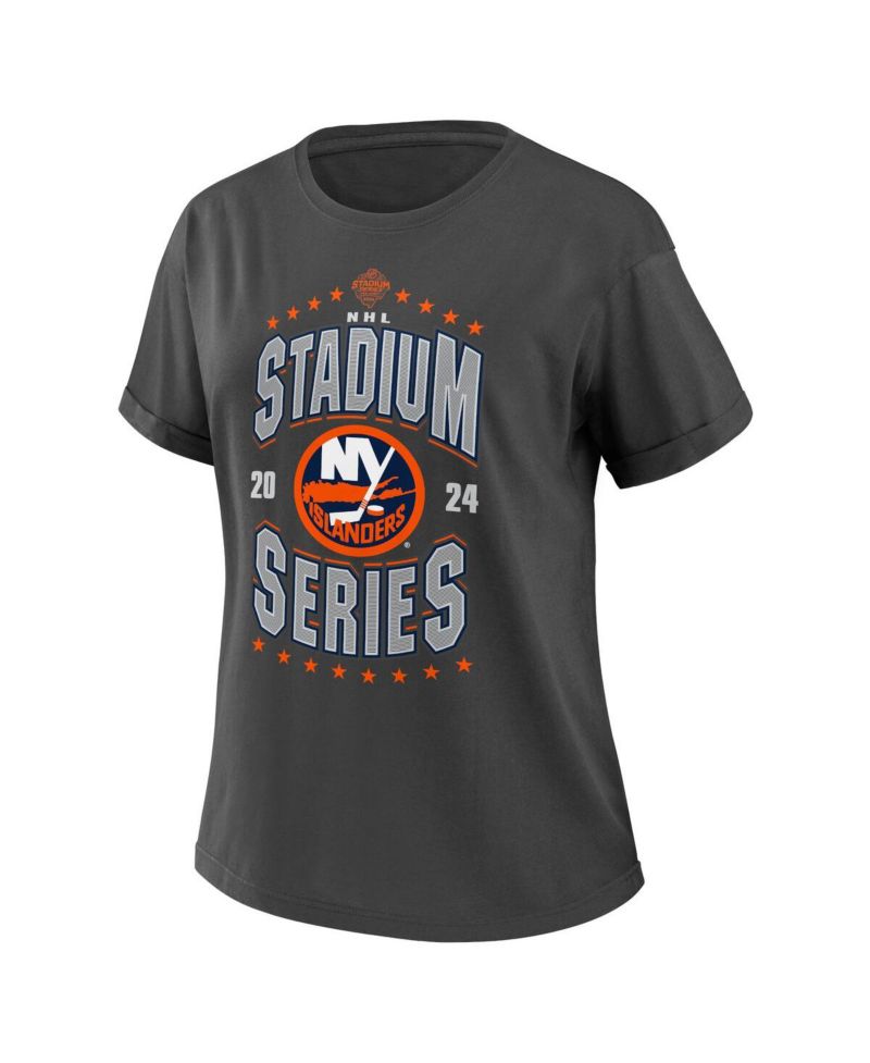 Women's Charcoal New York Islanders 2024 NHL Stadium Series Boyfriend T-shirt