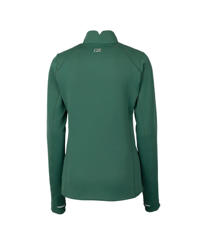 Women's Hunter Green Philadelphia Eagles Gridiron Classics Logo DryTec Traverse Stretch Quarter-Zip Pullover Top