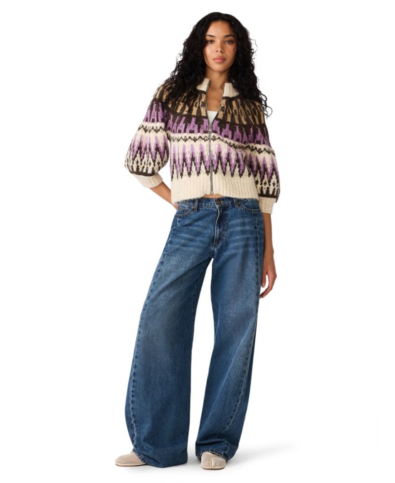 Women's Adley Fair Isle Crop Full-Zip Sweater