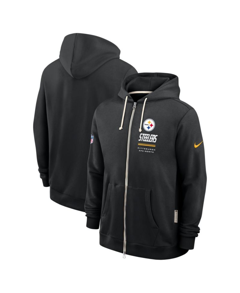 Men's Black Pittsburgh Steelers Sideline Standard Issue Quarterback Scramble Dri-FIT Full-Zip Hoodie