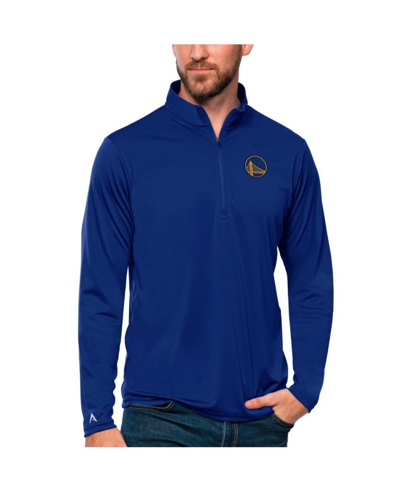 Men's Royal Golden State Warriors Tribute Quarter-Zip Pullover Top