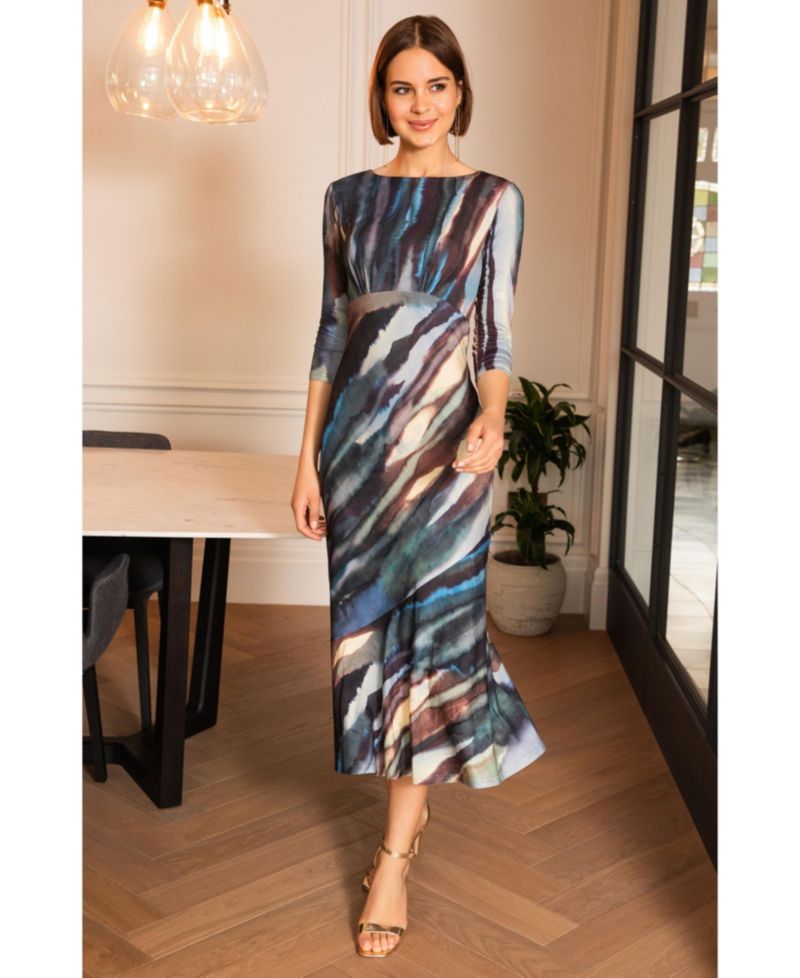 Women's Maxine Asymmetric Midi Boat Neck Dress